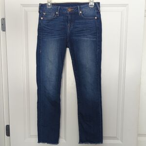 True Religion Blue Ankle Cropped Jeans